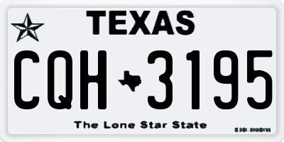 TX license plate CQH3195