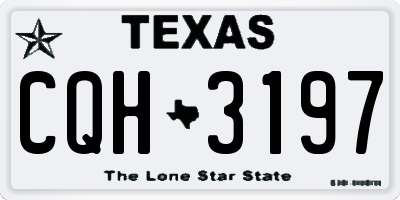 TX license plate CQH3197