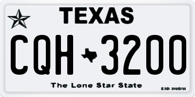 TX license plate CQH3200