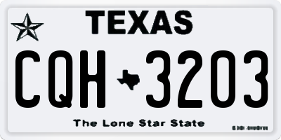 TX license plate CQH3203