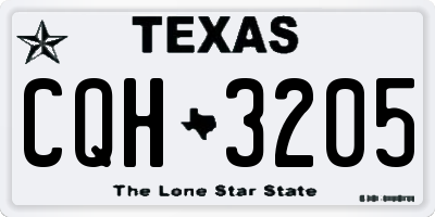 TX license plate CQH3205