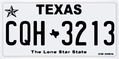 TX license plate CQH3213