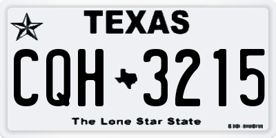 TX license plate CQH3215