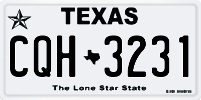 TX license plate CQH3231