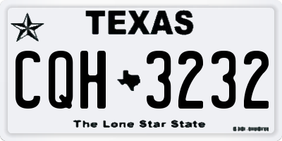 TX license plate CQH3232