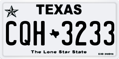 TX license plate CQH3233