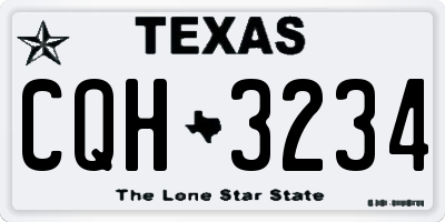 TX license plate CQH3234