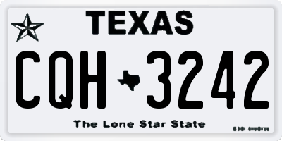 TX license plate CQH3242