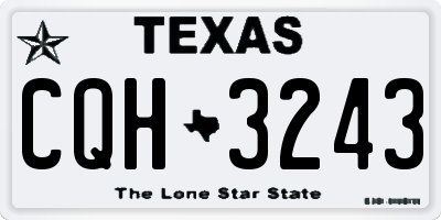 TX license plate CQH3243
