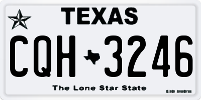 TX license plate CQH3246