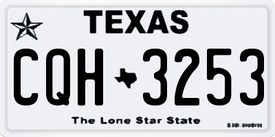 TX license plate CQH3253