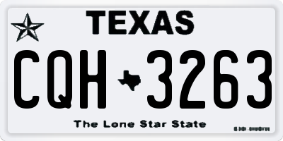 TX license plate CQH3263
