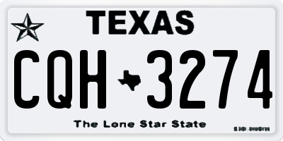 TX license plate CQH3274