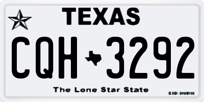 TX license plate CQH3292