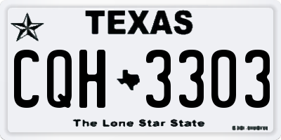 TX license plate CQH3303
