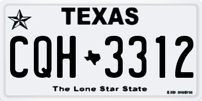 TX license plate CQH3312
