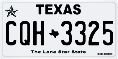 TX license plate CQH3325