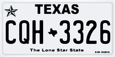 TX license plate CQH3326