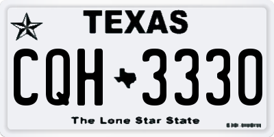 TX license plate CQH3330