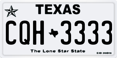 TX license plate CQH3333