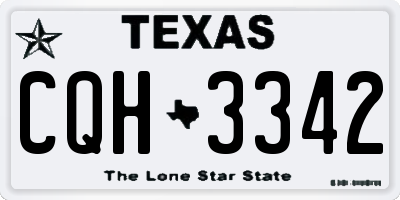 TX license plate CQH3342