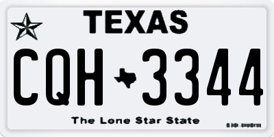 TX license plate CQH3344