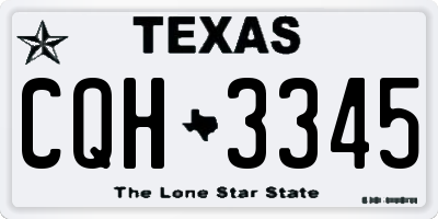 TX license plate CQH3345