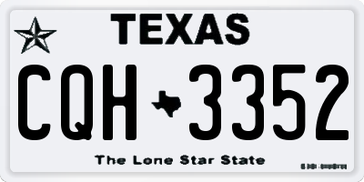 TX license plate CQH3352