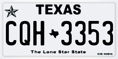 TX license plate CQH3353