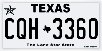 TX license plate CQH3360