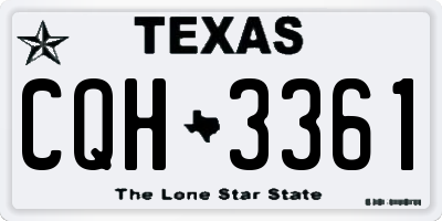 TX license plate CQH3361