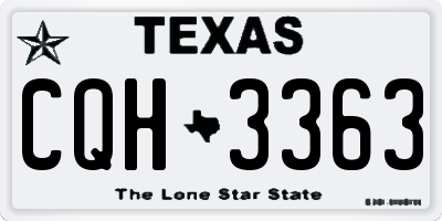 TX license plate CQH3363