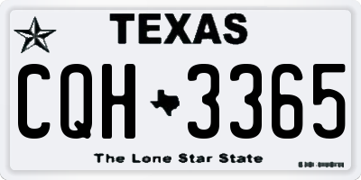 TX license plate CQH3365