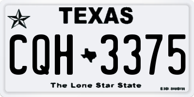 TX license plate CQH3375