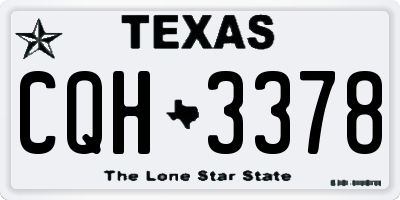 TX license plate CQH3378