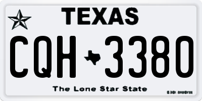 TX license plate CQH3380