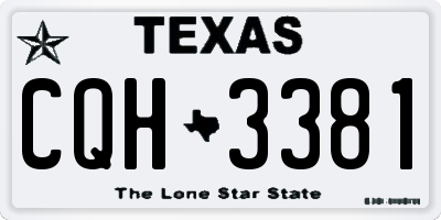 TX license plate CQH3381