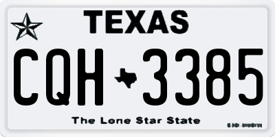 TX license plate CQH3385