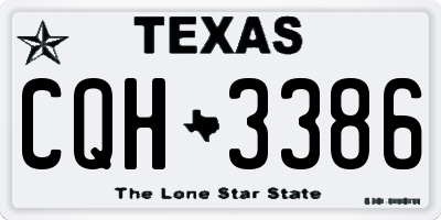 TX license plate CQH3386