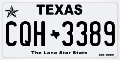 TX license plate CQH3389