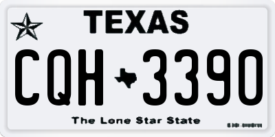 TX license plate CQH3390