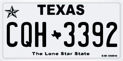 TX license plate CQH3392