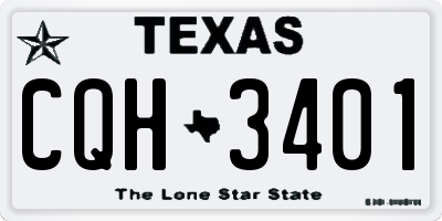 TX license plate CQH3401