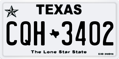 TX license plate CQH3402