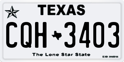 TX license plate CQH3403