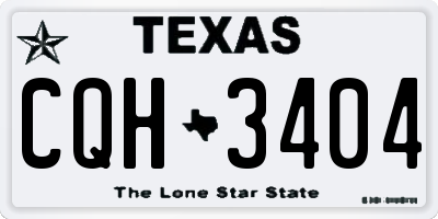 TX license plate CQH3404