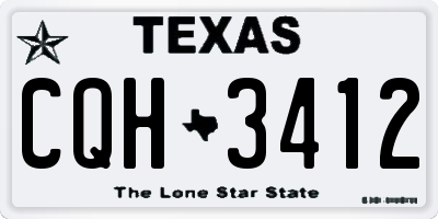 TX license plate CQH3412