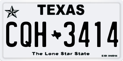 TX license plate CQH3414