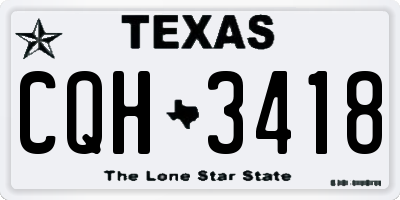 TX license plate CQH3418