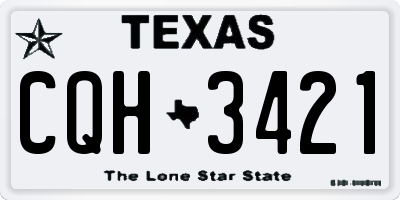 TX license plate CQH3421